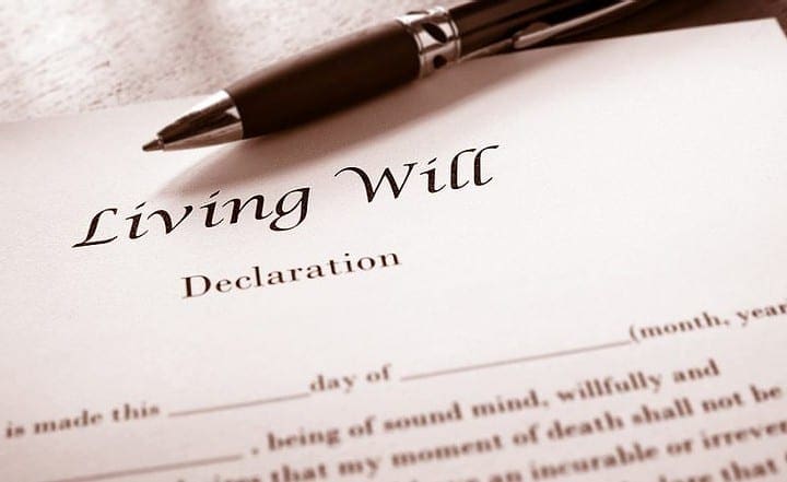 Photo of a Living Will Document Photo of a Living Will Document