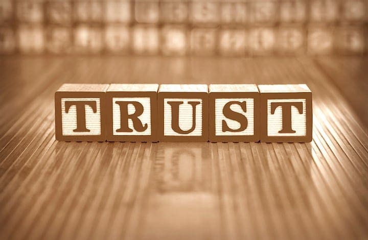 Letter blocks that spell the word Trust Letter blocks that spell the word Trust