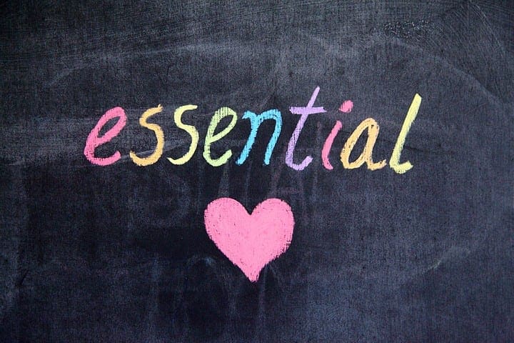 Chalkboard with the word Essential Chalkboard with the word Essential