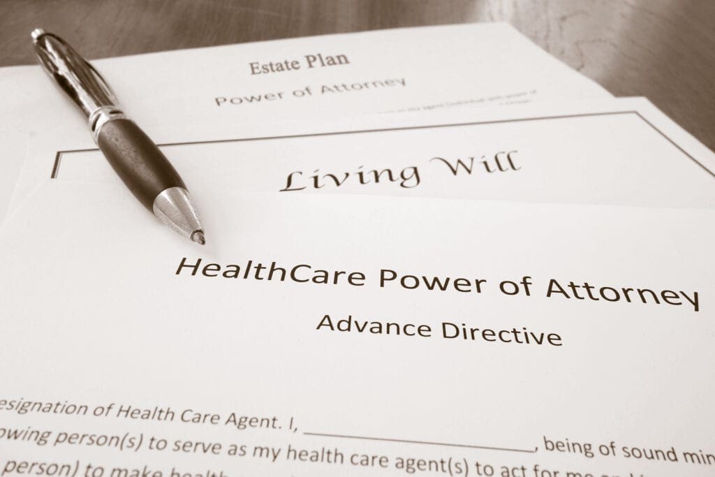 Power of Attorney, Estate Plan and Living Will Healthcare Power of Attorney, Living Will document, and Estate Plan